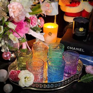 Set 6 cốc thủy tinh pha lê màu Irris Beaded Charm 320ml