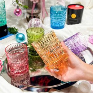 Set 6 cốc thủy tinh pha lê màu Irris Beaded Charm 320ml