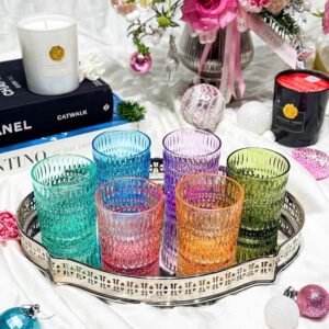 Set 6 cốc thủy tinh pha lê màu Irris Beaded Charm 320ml