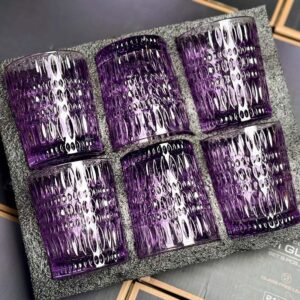Set 6 cốc thủy tinh pha lê màu Irris Beaded Charm 320ml