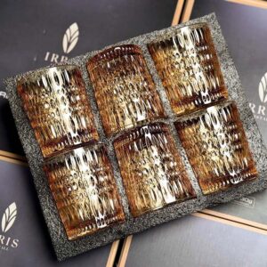 Set 6 cốc thủy tinh pha lê màu Irris Beaded Charm 320ml