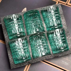 Set 6 cốc thủy tinh pha lê màu Irris Beaded Charm 320ml