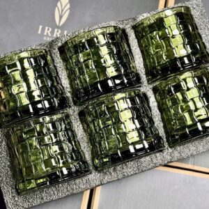 Set 6 cốc thủy tinh pha lê màu Irris Bossa Jar đế rộng