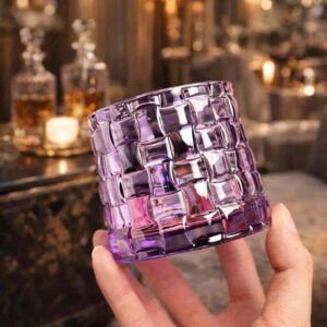 Set 6 cốc thủy tinh pha lê màu Irris Bossa Jar đế rộng