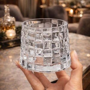 Set 6 cốc thủy tinh pha lê màu Irris Bossa Jar đế rộng
