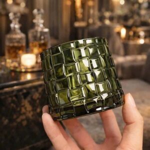 Set 6 cốc thủy tinh pha lê màu Irris Bossa Jar đế rộng