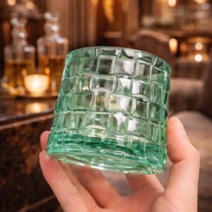 Set 6 cốc thủy tinh pha lê màu Irris Bossa Jar đế rộng
