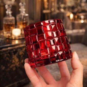 Set 6 cốc thủy tinh pha lê màu Irris Bossa Jar đế rộng