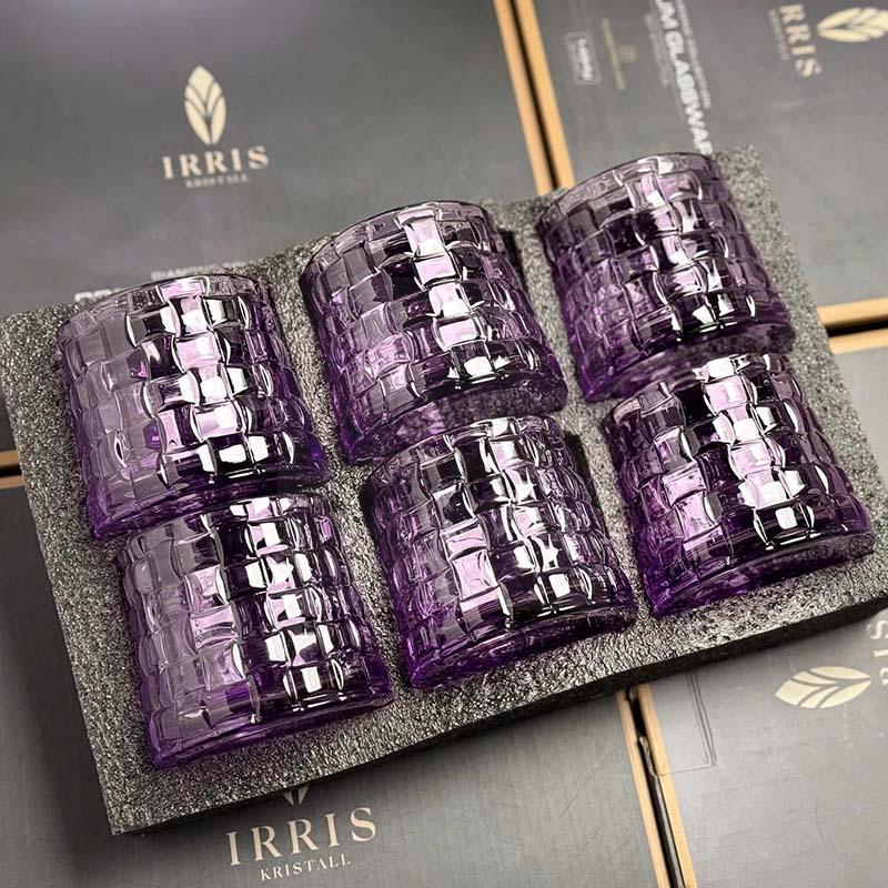 set-6-coc-thuy-tinh-pha-le-mau-irris-bossa-jar-de-rong (4) Set 6 cốc thủy tinh pha lê màu Irris Bossa Jar đế rộng