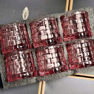 Set 6 cốc thủy tinh pha lê màu Irris Bossa Jar đế rộng