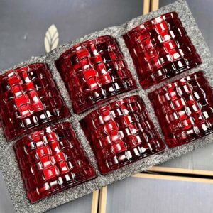 Set 6 cốc thủy tinh pha lê màu Irris Bossa Jar đế rộng