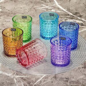 Set 6 cốc thủy tinh pha lê màu King Crystal Diamond 280ml