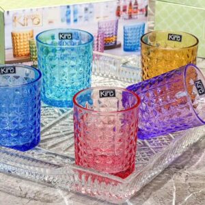 Set 6 cốc thủy tinh pha lê màu King Crystal Diamond 280ml