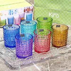 Set 6 cốc thủy tinh pha lê màu King Crystal Diamond 280ml