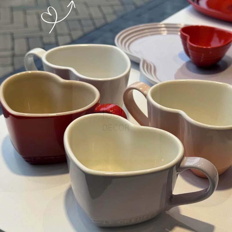 set-coc-va-dia-hinh-tim-le-creuset (16) Set 4 cốc và 4 đĩa hình tim Le Creuset