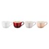 Set 4 cốc và 4 đĩa hình tim Le Creuset