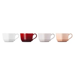 Set 4 cốc và 4 đĩa hình tim Le Creuset