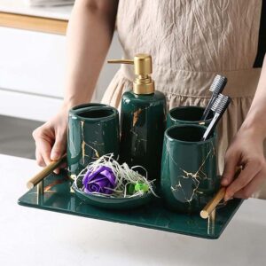 Set nhà tắm vân đá Marble 6 món cao cấp sang trọng